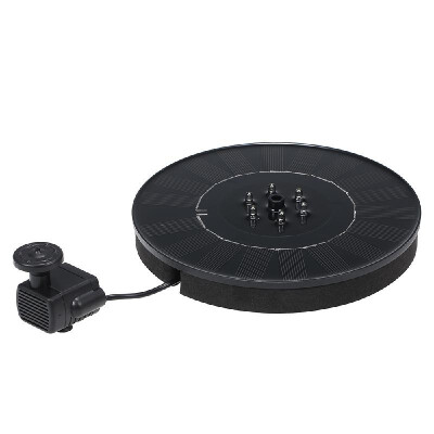 

9V 24W Round Solar Powered LEDs Fountain Outdoor Water Pump Panel Kit for Bird Bath Small Pond Garden & Lawn Black AS10D