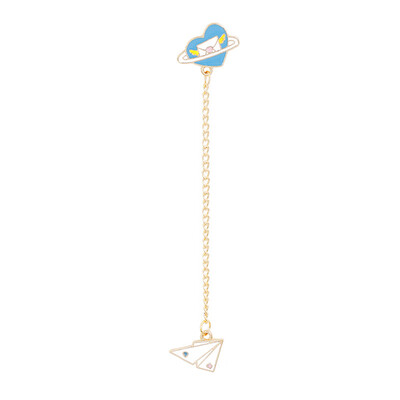 

Charm Cute cartoon Brooch Badge Pin Collar Brooches Pins with Hanging Chain Brooch