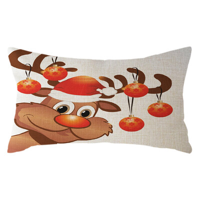 

Tailored Christmas Santa Claus Pillow Case Linen 30x50cm Throw Cushion Cover Home Decor