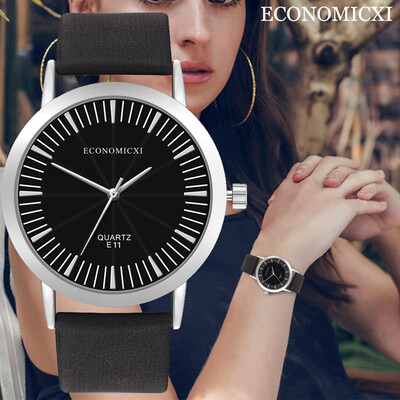 

RM ECONOMICXI Sleek Minimalist Dial Round Belt Womens Watch Jewelry Gift E11-U