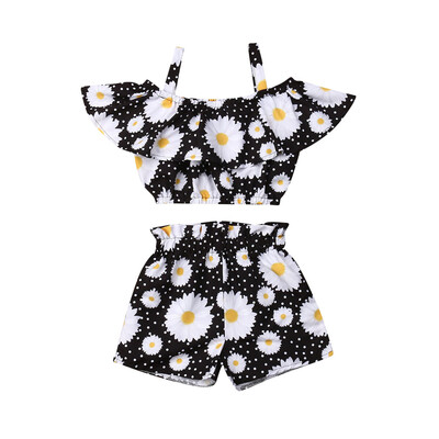 

Kids Baby Girls Summer Clothes Off Shoulder Vest Tank Top Shorts Pants 2PCS Set