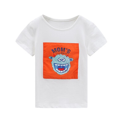 

DOU DOU YI CHU flagship store childrens clothing boy cartoon print short-sleeved baby casual t-shirt summer 9177