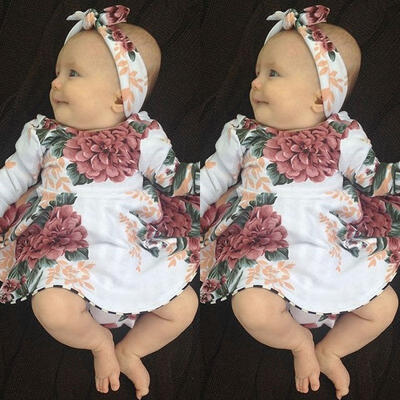 

Newborn Kid Baby Girls Floral Christmas Dress Princess Party Clothes Set