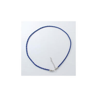 

Imitation Leather Necklace Cords with Platinum Color Iron Lobster Clasps&Iron Chains DarkBlue about 165" long 3mm wide