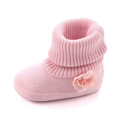 

Baby Girl Soft Booties Snow Boots Prewalkers Infant Toddler Anti-Skid Plush Ankle Booties Newborn Warm Floral Shoes
