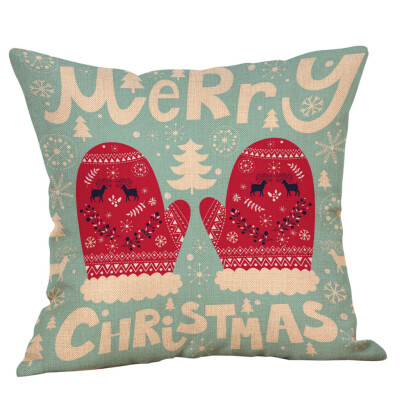 

Siaonvr Merry Christmas Pillow Cases Cotton Linen Sofa Cushion Cover Home Decor