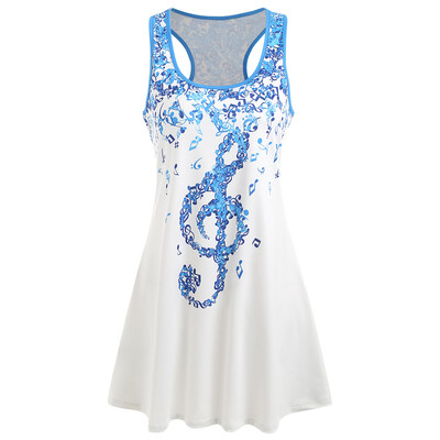 

Music Notes Print Mini Tank Dress