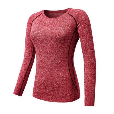 

Women Compression Long Sleeve T-Shirts Casual Fitness Elastic Clothes Tights Quick Dry Thermal Base Layer Tops