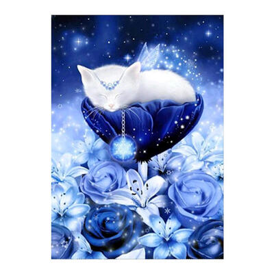 

5D DIY Full Drill Diamond Painting Cat Cross Stitch Embroidery Kit Wall Art