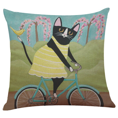 

〖Follure〗Cute Cat Sofa Bed Home Decoration Festival Pillow Case Cushion Cover