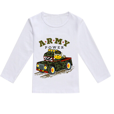 

Toddler Baby Kids Boys Girls Spring Cartoon Print Tops T-shirt Casual Clothes