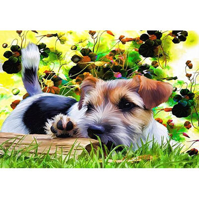 

5D DIY Full Round Diamond Painting Dog Cross Stitch Embroidery Mosaic Kit