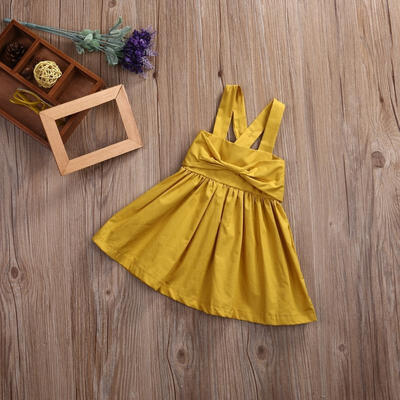 

Cute Baby Girl Toddler Kids Sleeveless Sundress Bow Short Mini Dress