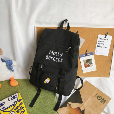 

Ns overfire double shoulder bag female chic Korean version of campus students girls soft girls schoolbags large capacity trave