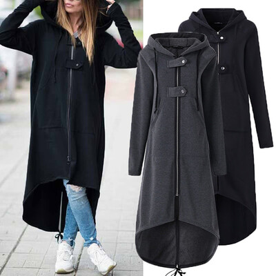 

〖Follure〗Women Fashion Hooded Jacket Long Sleeve Long Solid Coat With Pocket