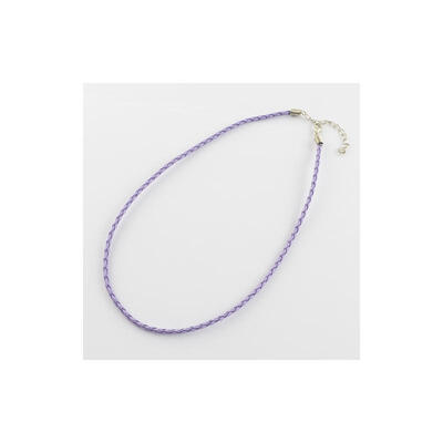 

Trendy Braided Imitation Leather Necklace Making with Iron End Chains&Lobster Claw Clasps Platinum Metal Color MediumPurple