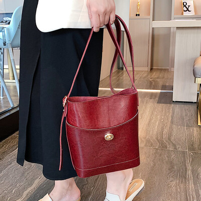 

Retro bucket bag female 2019 new Korean version of the tide Sen series wild large-capacity fashion shoulder bag diagonal package
