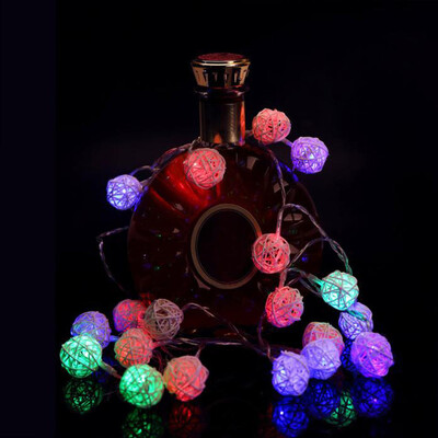 

JPGIF 10 LED Color Rattan Ball String Fairy Lights For Xmas Wedding Party Hot MR