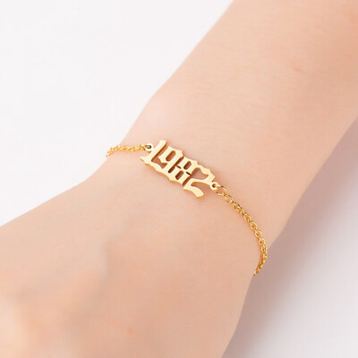

1980-2000 Pendant Charm Bracelets Stainless Steel Chain Jewelry Gifts For Women Men Baby Child Time Past Birthday Gifts