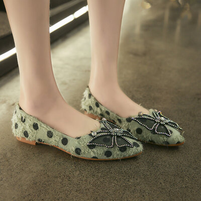

Bean shoes female autumn fairy shallow pointed shoes female flat-bottomed foreign style flat-heeled ladle shoes