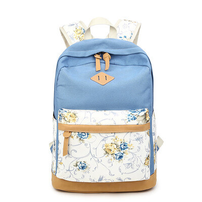 

2017 Fashion Flowers Canvas Bag Backpack School for Teenager Girl Brand Laptop Bag Printing Backpack Women Backpack