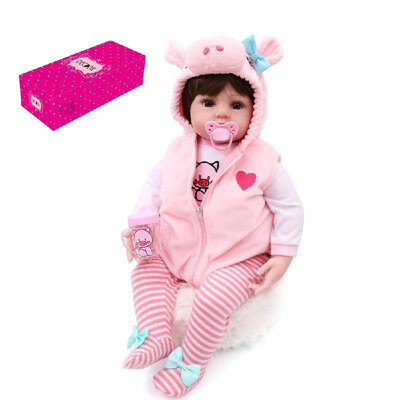 

Decdeal 20inch 50cm Reborn Baby Doll Lifelike Sleeping Silicone Vinyl Baby Dolls Perfect Gifts Toy with Blanket&Fox Toy Access