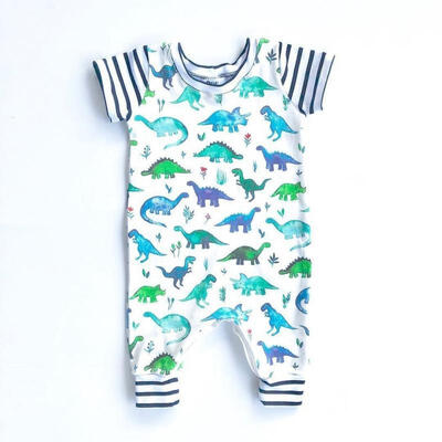 

Newborn Toddler Baby Boy Dinosaur Long Romper Jumpsuit Bodysuit Clothes Outfits