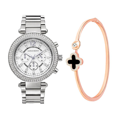 

Crystal Diamond Bracelet Watches Set Female High Quality Quartz Watch Luxury Women Watch Bangle Set For Valentines Gift forWife