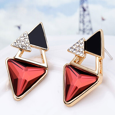 

Fashion earrings 925 temperament earrings triangle crystal earrings