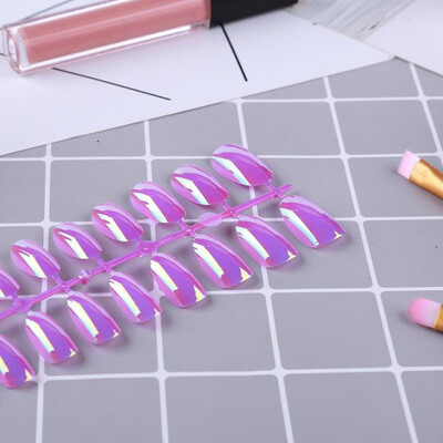 

24pcs False Nails Full Cover Fake Nails ABS Artificial Tips Nail Art Decor