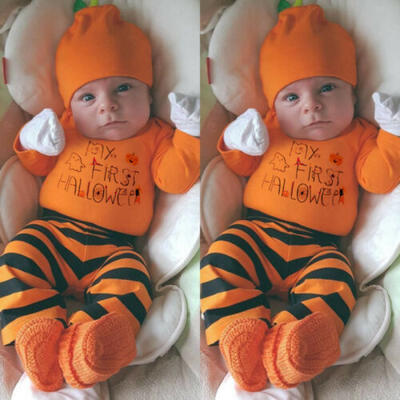

3PCS Newborn Infant Baby Boy Girl Clothes Jumpsuit Romper Pants Bodysuit Outfits
