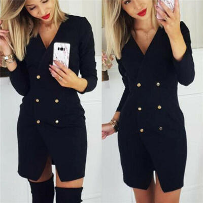 

Women Bandage Bodycon Long Mini Dress Casual Sleeve Evening Party Cocktail Club