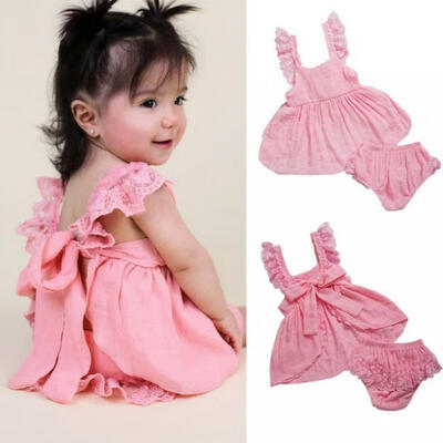 

Toddler Infant Kids Baby Girl Summer Dress Princess Party Wedding Lace Dresses