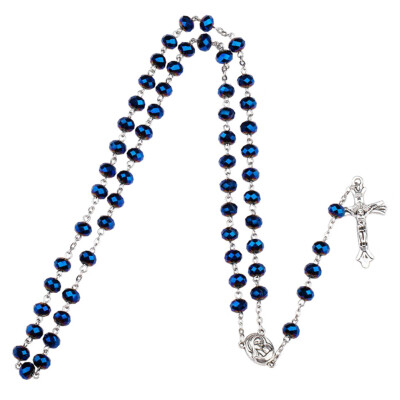 

Beads Catholic Christian Cross Catholic Rosary Necklace with Medal of The Holy Ground Prayer Crucifix Cross Religious Jewelry