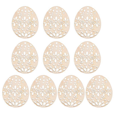 

10pcs Easter Wood Hollow Chip Craft Ornament DIY Hanging Tag Wedding Decor