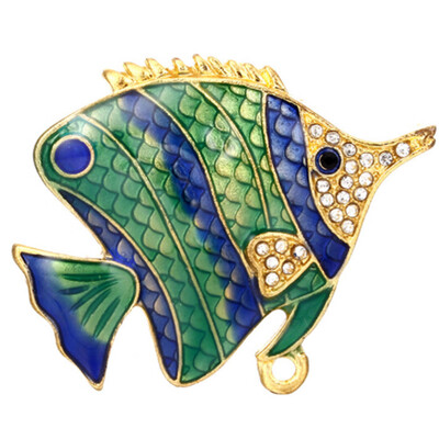 

New Mode Style Quality Enamel Sea Fish Charm New Pin Brooch Fashion Ornament Jewelry Accessory For Women Birthday Cool Gifts