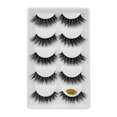 

5 Pairs Chemical Fiber Thick Fake Eyelashes Handmade Nature False Lashes