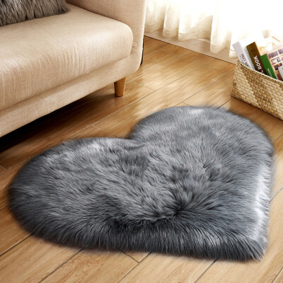 

Gobestart Wool Imitation Sheepskin Rugs Faux Fur Non Slip Bedroom Shaggy Carpet Mats