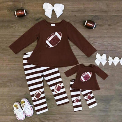 

Kids Baby Girl Football Dress Casual Top T shirt Pants Leggings Outfit Clothes
