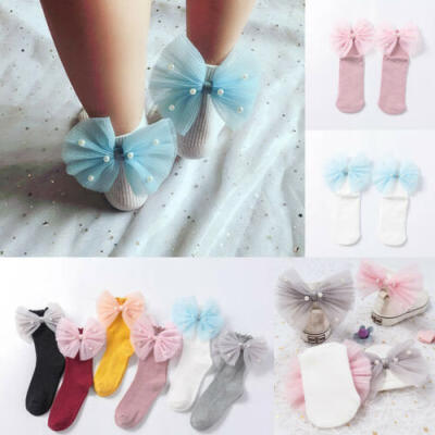 

Sweet Toddler Baby Girls Kids Frilly Ankle Socks Princess Bowknot Tutu Socks