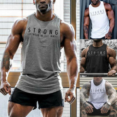 

UK Stock Mens Fitness Activewear Tops T-Shirt Gym Bodybuilding Muscle Tee Vests
