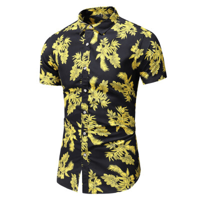 

Tailored Mens Summer New Fashion Business Leisure Short-sleeved Plus Size Printing Shirt