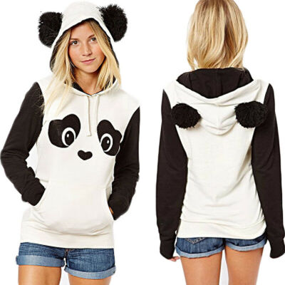 

Womens Hoodie Sweatshirt Jumper Sweater Hooded Pullover Coat Tops Panda JacketS