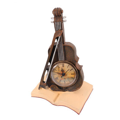 

Greensen Vintage Resin Violin Model Clock Sculpture Home Decoration