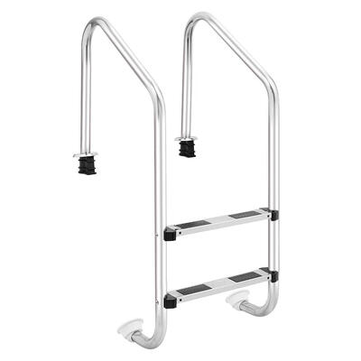 

Above Ground 2-Step Swimming Pool Ladder Stainless Steel Silver