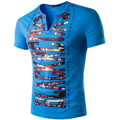 

Toponeto Mens Short Sleeve Solid Comfortable Buttons Casual Slim T-Shirt Sport Tops