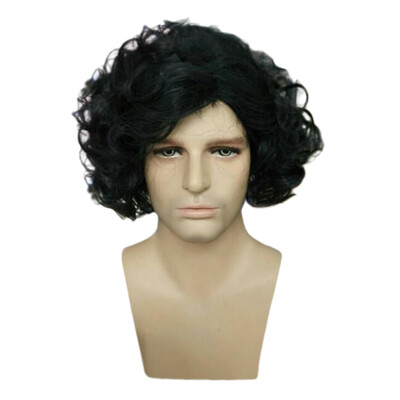 

〖Follure〗Fashion Short Curly Black Wig Hair Party Cosplay Full Wigs Styling Cool Wig 38cm
