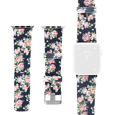 

〖Follure〗Silicone Floral Pattern Strap Replacement Watchband For Apple Watch 4321 4244mm