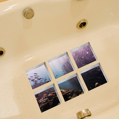 

〖Follure〗6pcsNew Bath Tub Shower Stickers PVC Decals Applique Anti Skid Mural Home Decor