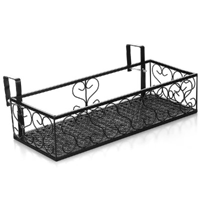 

Flower Pot Stand Rack Deck Rail Flowerpot Railing Shelf Balcony Rail Planter Shelf Fence Railing Flower Pots Holder